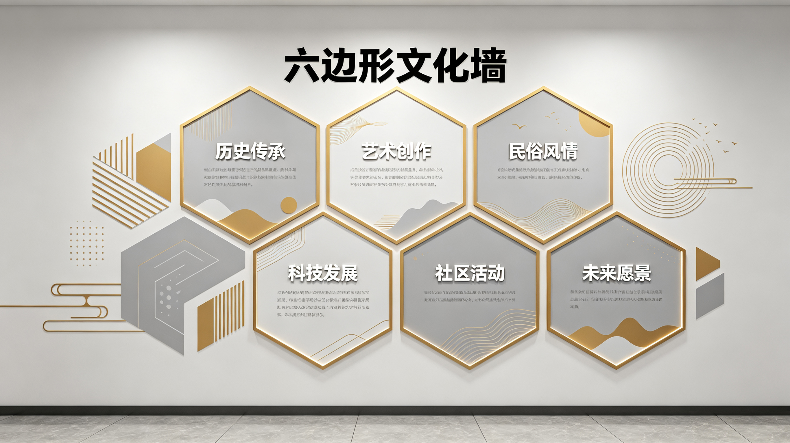 佳县企业文化墙 | 六边形信息美学